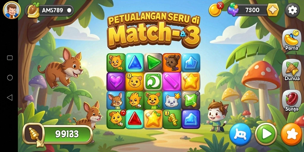Tangkapan layar gameplay <strong>AMS789</strong> yang menampilkan momen seru mencocokkan item.
