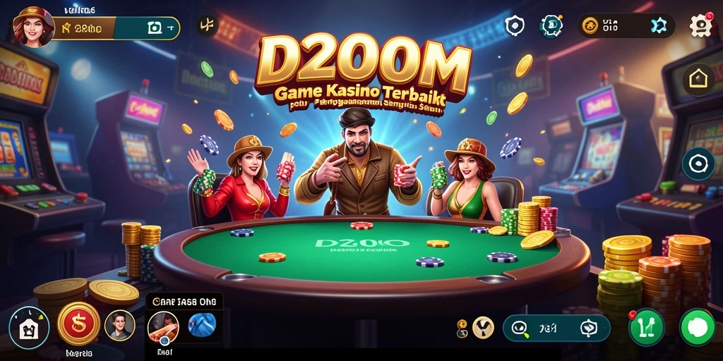 Tampilan gameplay D200M yang menarik dan mendebarkan saat bermain Kasino.