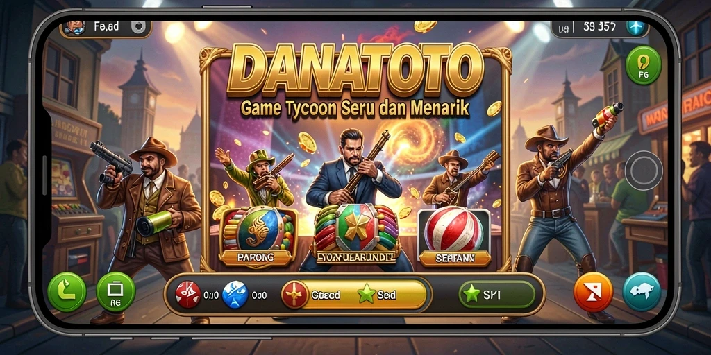 Screenshot utama DANATOTO menampilkan serunya gameplay Tycoon.