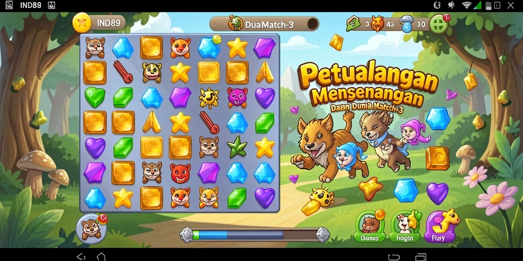 Tangkapan layar gameplay IND89 yang penuh warna dan tantangan.