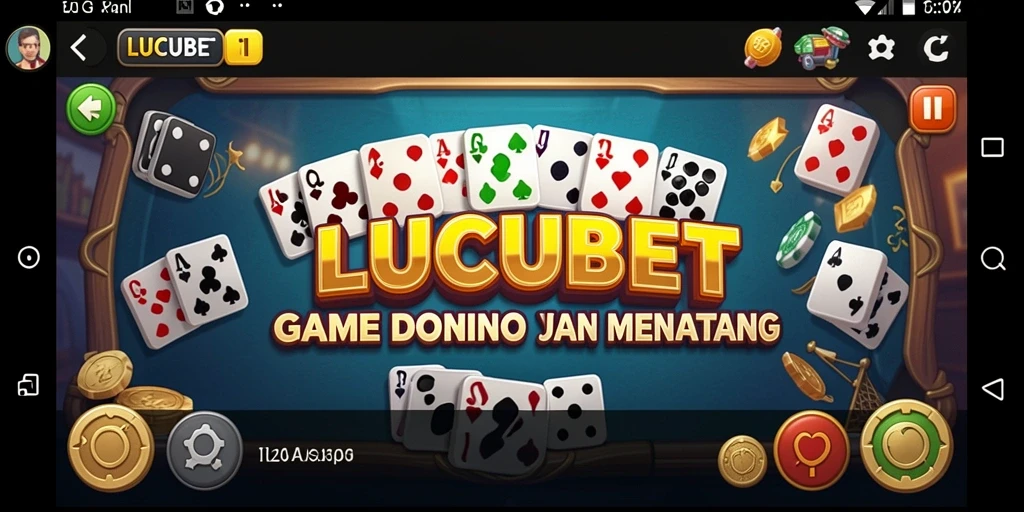 Tampilan gameplay seru di LUCUBET dengan pengaturan domino.