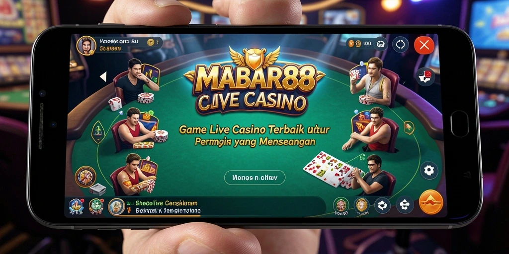 Screenshot MABAR88 menampilkan dealer live yang ramah dan antusias dalam permainan.
