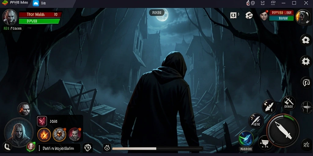 Tampilkan momen mencekam dalam gameplay PPV88 dengan karakter yang terjebak dalam kegelapan.