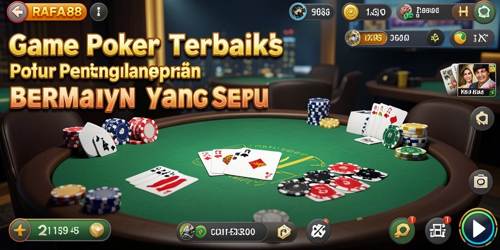 Tampilan permainan Poker yang mendebarkan di RAFA88.