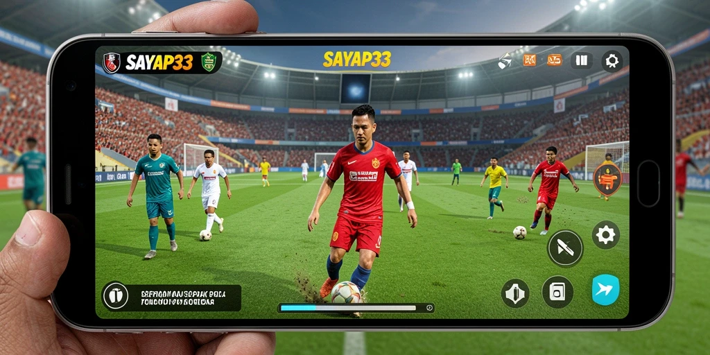 Tampilan gameplay <strong>SAYAP33</strong> saat pertandingan sepak bola yang menegangkan.