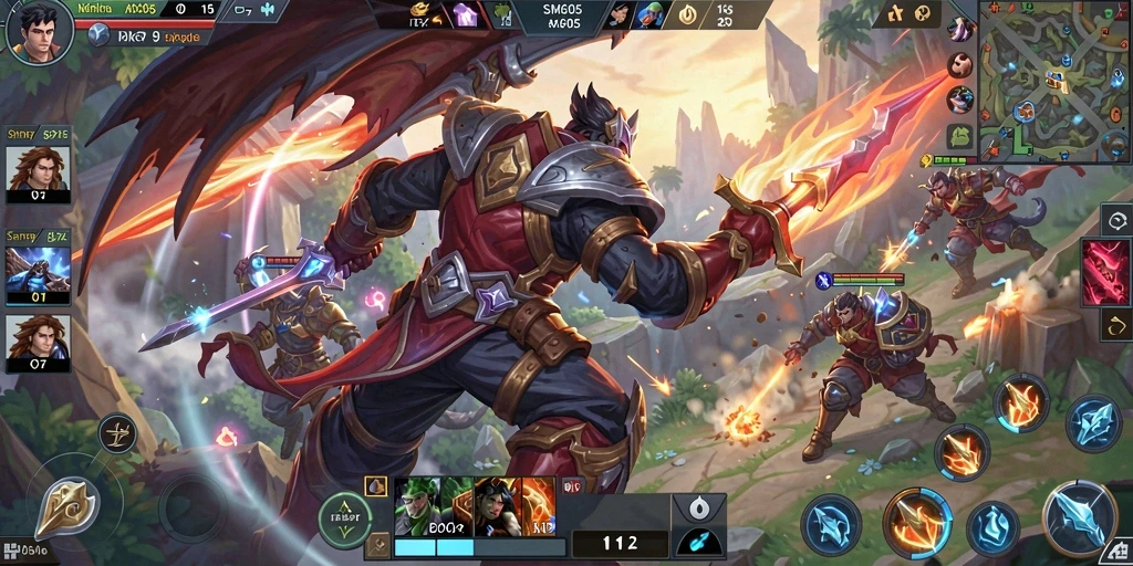 Screenshot dari gameplay SM605 yang menunjukkan serunya pertarungan antar pemain.
