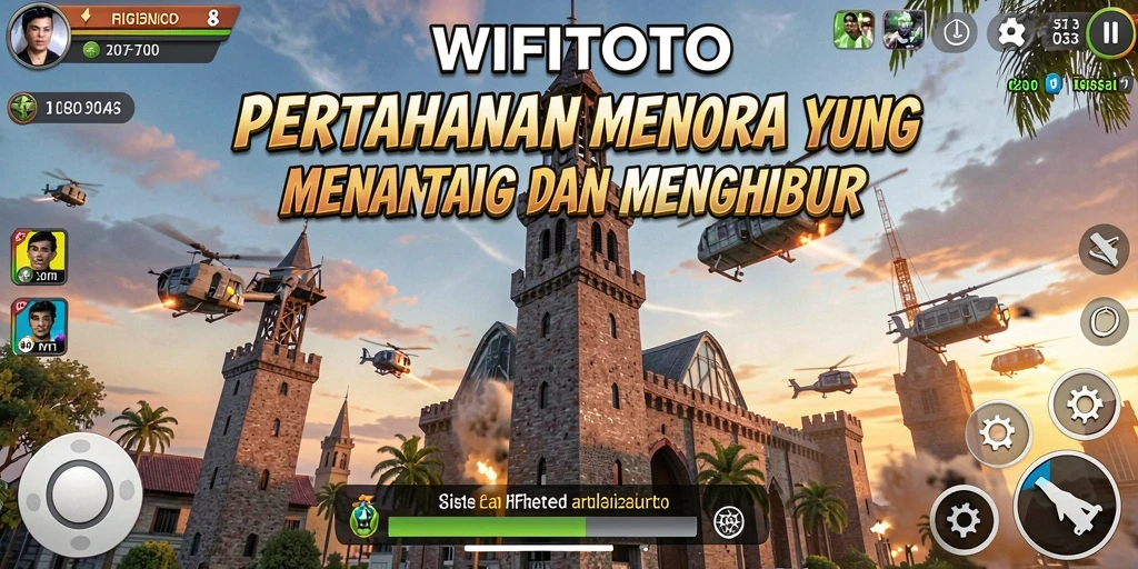 Screenshot WIFITOTO menampilkan aksi gameplay Tower Defense yang seru.