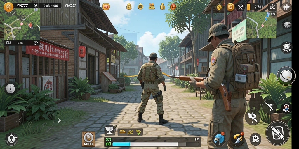 Screenshot gameplay YN777 menampilkan dunia simulasi yang kaya dan imersif.